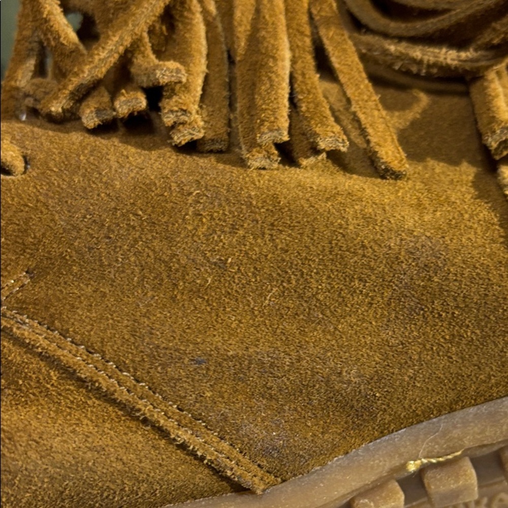 Minnetonka Tan Suede Moccasin Boots Women’s sz 9 - Picture 8 of 12